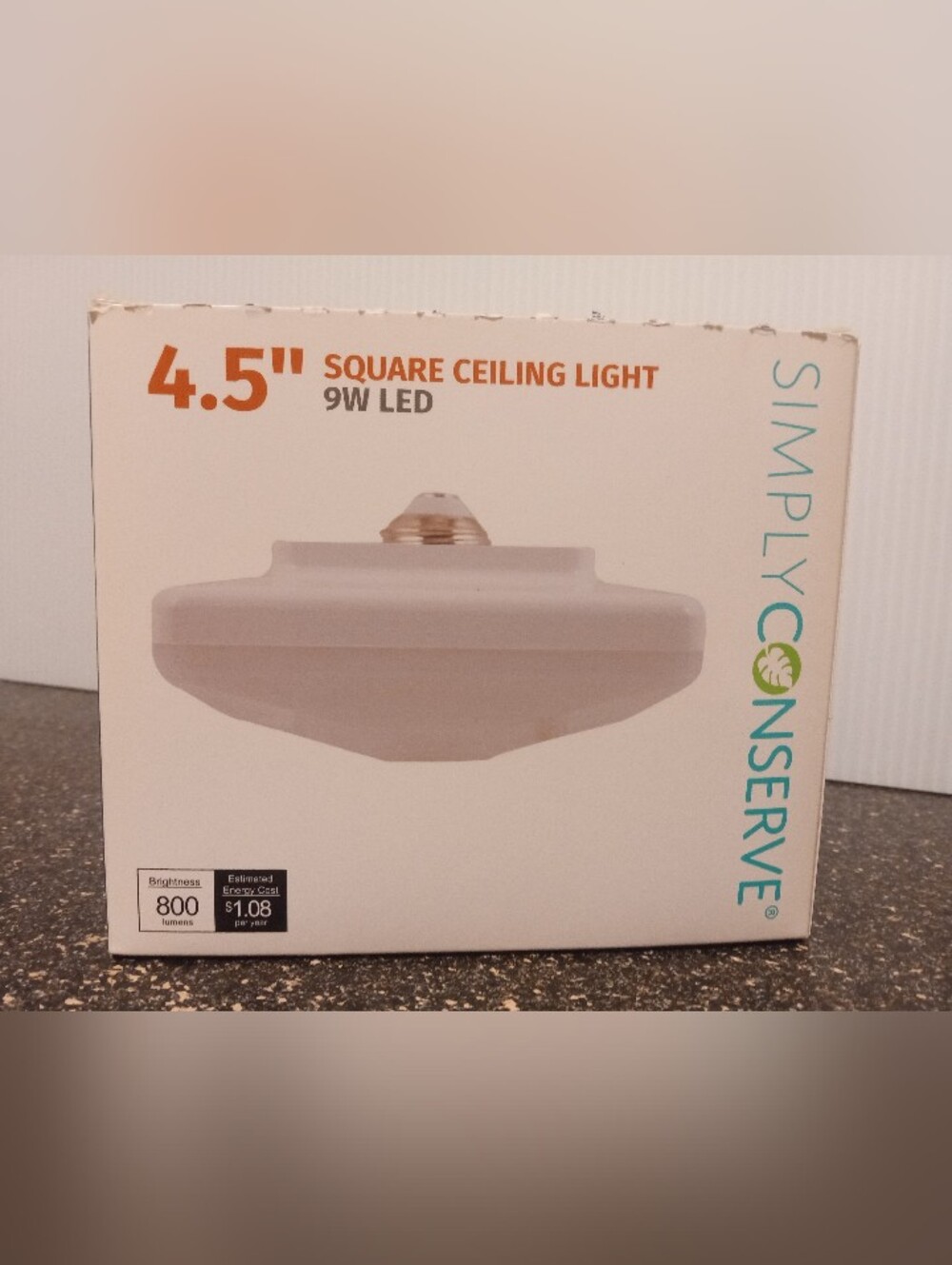 Ceiling Light "Simply Conserve" 4.5" Square LED Ceiling Light in White, Set Of 2